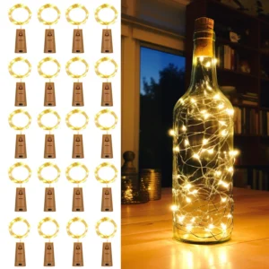 imkar's Fairy Cork String Lights (Pack of 2) 2M Waterproof LED | Battery Operated | Bottle Decor | DIY Craft Light