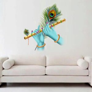SajaoHatke Krishna Flute Wall Sticker – Divine Decor for Every Home