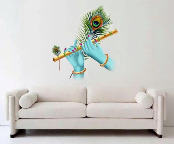 SajaoHatke Krishna Flute Wall Sticker – Divine Decor for Every Home