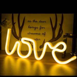Love Neon LED Light Sign Romantic Room Decor | Night Light | Table Accessory | Gifting Idea