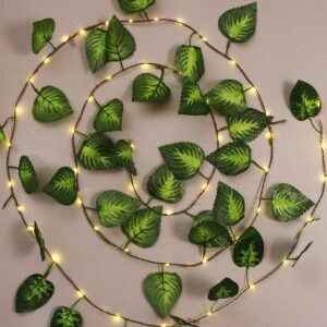 DnSal Money Plant LED Garland 7.5 Feet Artificial Vine | 30 LED String Lights | Battery Operated | Warm White Glow