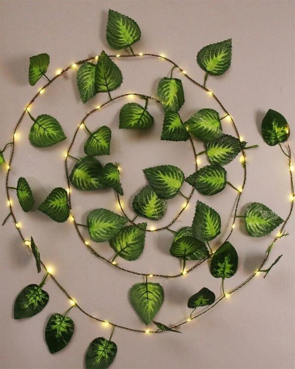 DnSal Money Plant LED Garland 7.5 Feet Artificial Vine | 30 LED String Lights | Battery Operated | Warm White Glow