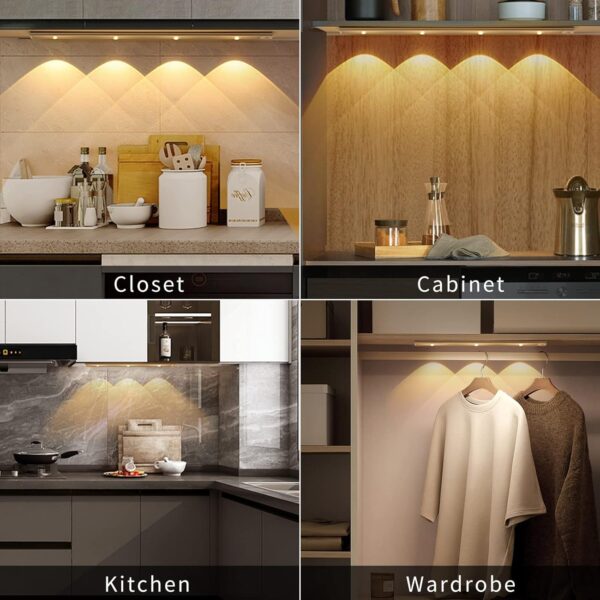 ABFASHION Motion Sensor LED Light USB Rechargeable | Stepless Dimming | 3 Modes | 6500K Night Light | 15.74in (40cm) - Image 6