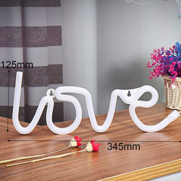 Love Neon LED Light Sign Romantic Room Decor | Night Light | Table Accessory | Gifting Idea - Image 2