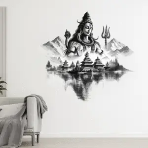 Annur Creation Mahakal Wall Sticker – Divine Décor for Spiritual Homes