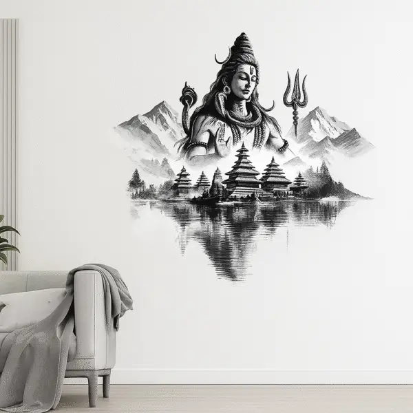 Annur Creation Mahakal Wall Sticker – Divine Décor for Spiritual Homes