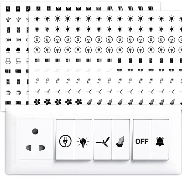 Transparent Switch ID Stickers – 330 Pcs | 46 Unique Designs