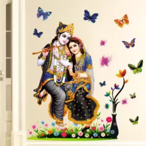 Radha Krishna Vinyl Wall Sticker – Multicolor | 84x76cm