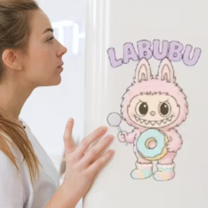 Labubu Pink Fridge Magnet | Cute, Wooden & Collectible