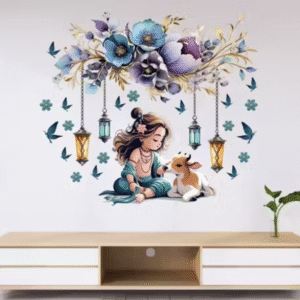 ArtfulDecals Krishna Wall Sticker for Bedroom & Hall