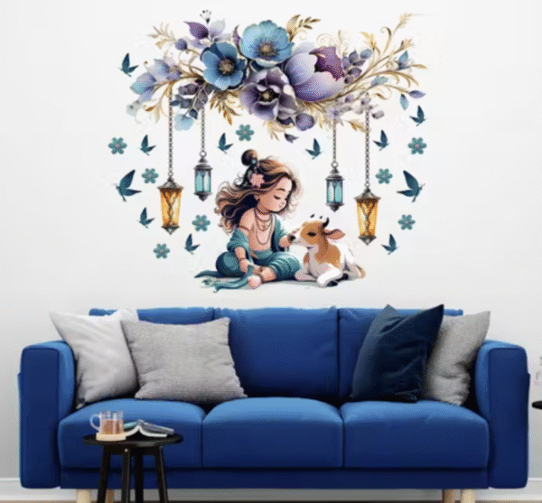 ArtfulDecals Krishna Wall Sticker for Bedroom & Hall - Image 2