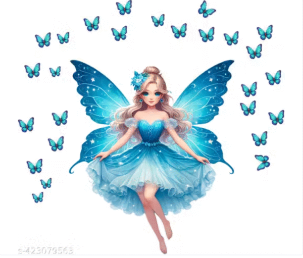 Blue Fairies & Butterflies Wall Sticker – SAJAOHATKE - Image 2