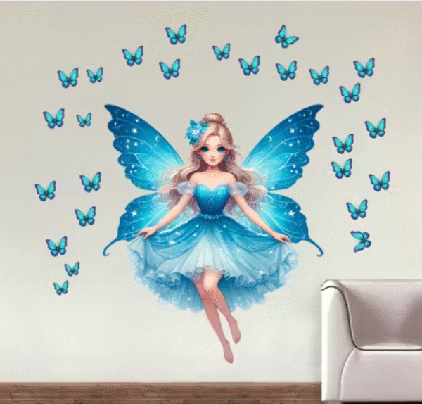 Blue Fairies & Butterflies Wall Sticker – SAJAOHATKE