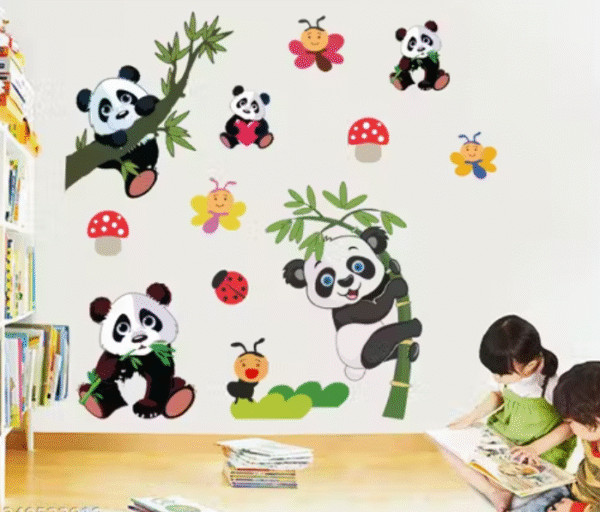 Beautiful Panda Set Wall Sticker for Kids Room (136 cm x 130 cm) - Image 2
