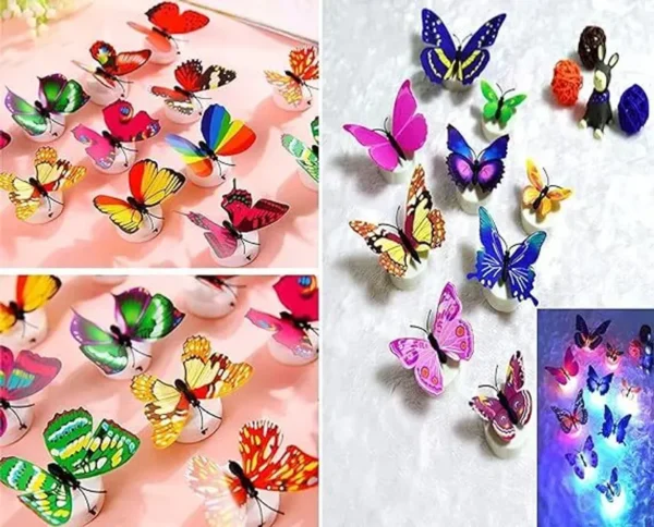 Pack of 5 Pcs Butterfly LED Wall Decoration Light - Image 3