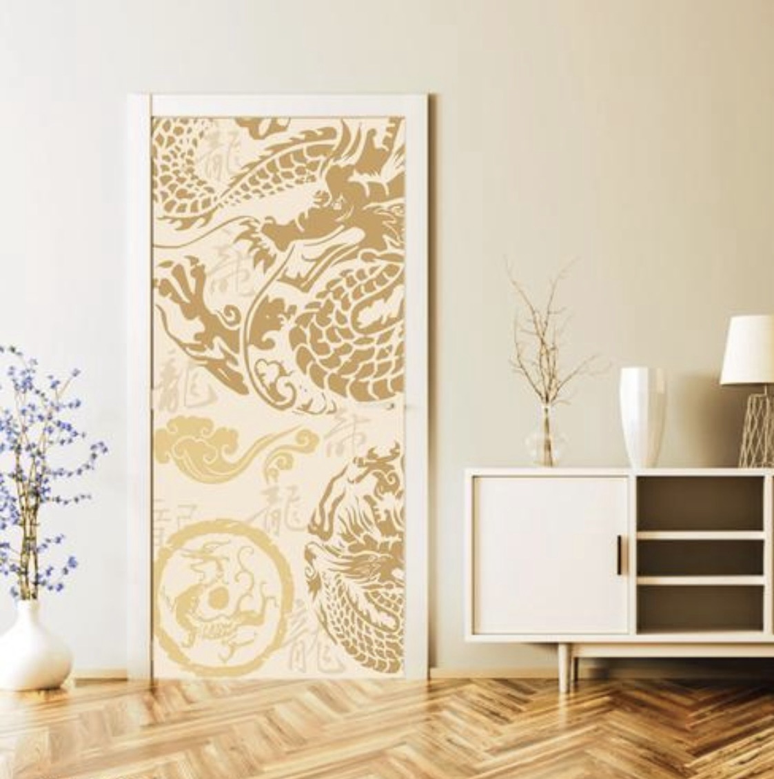 WallDaddy Golden Dragon Door Sticker