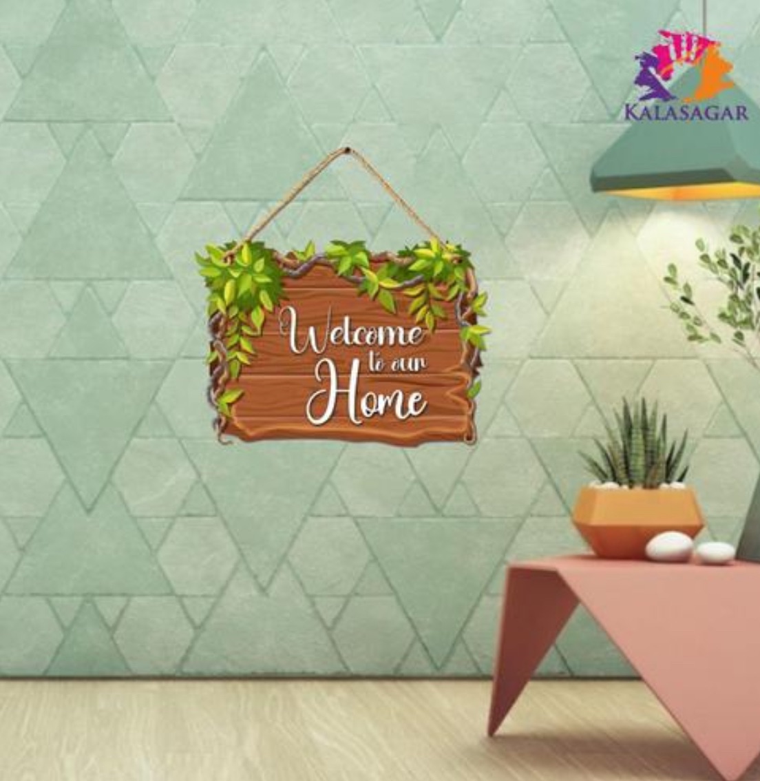 Premium Welcome Home Wooden Wall Hanging