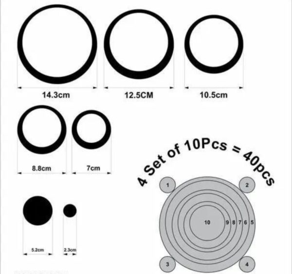 30 Golden Ring & Dots 3D Acrylic Mirror Wall Sticker - Image 2