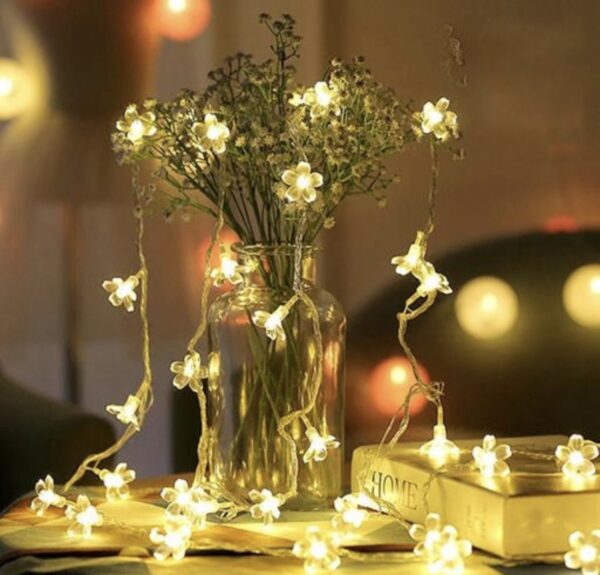 14 LED Silicone Blossom Fairy String Lights – 3 Meter Warm White - Image 5